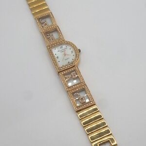 Vintage‎ Marcel Drucker Watch Fancy Rhinestone Mother Of Pearl READ